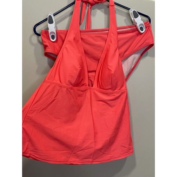 Cupshe Coral Halter Tankini Set Women's Size L - Picture 9 of 10